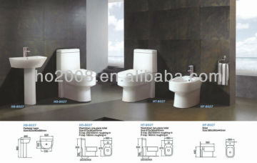 Bathroom Ceramic Sanitary Ware Washdown One Piece Toilet (8027)