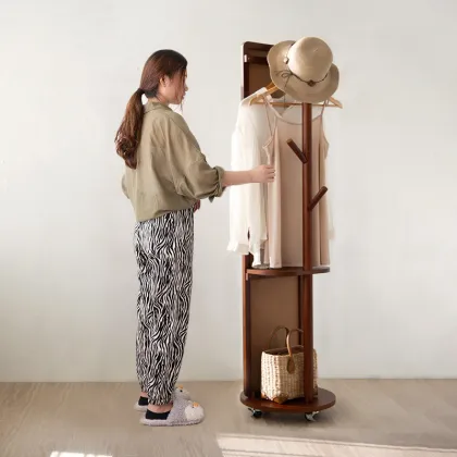 Nordic Solid Wood Swivel Dressing Mirror