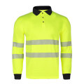 Hi Vis Moisture Wicking Long Sleeve Polo Shirts