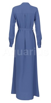 Blauer Knopf A Line Dress