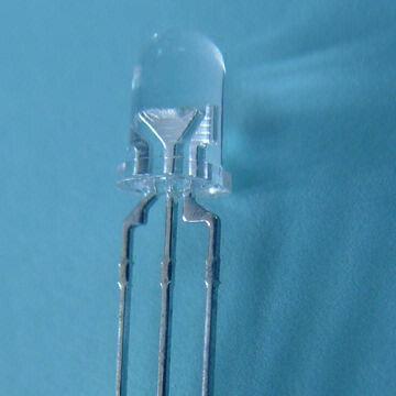 5mm Round Full Color LED w/ Common Cathode and 624nm,525nm,470nm Wavelength, 25° Viewing Angle