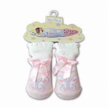 Cotton Baby Socks with 21s/1 Yarn Count, Suitable for Babies Aged Below 3 Months