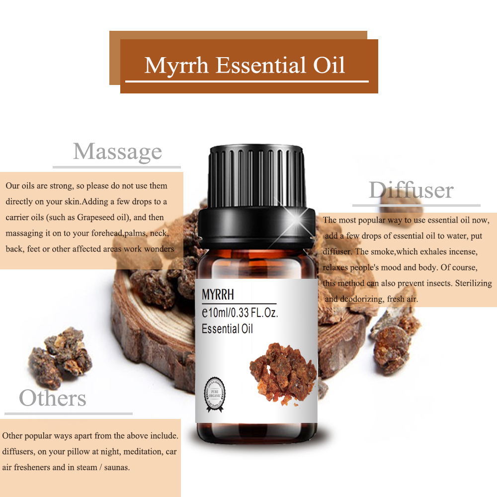 100 % शुद्ध अर्क myrrh सुगंध तेल चिकित्सीय ग्रेड
