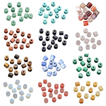 Natural Stone 9X9MM Tube Beads Drilled 3MM Holes Gemstone Big Hole Beads for Diy Jewelry Making 1 Piece