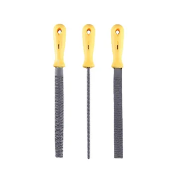 8 Inch Carving Wood File Set - Three Piece Wooden File Set with Yellow Handle