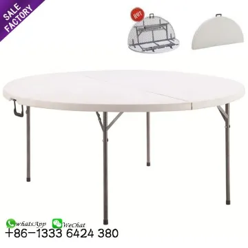 Foshan China Factory Wholesale Outdoor Round 10 Seater Folding Plastic Table for Weddings and Events