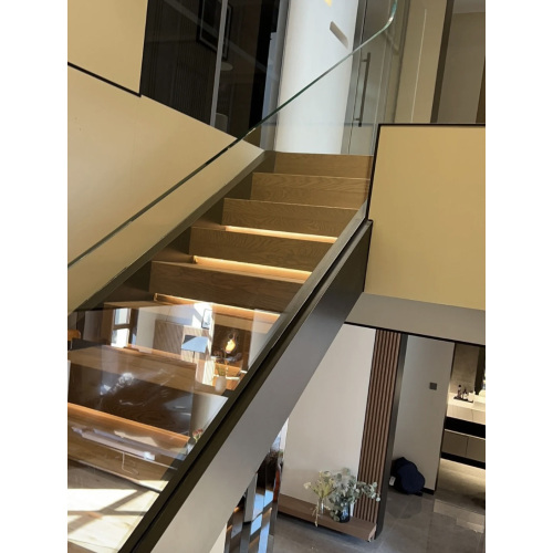 Frameless Interior Aluminum Glass Stair Railing Systems