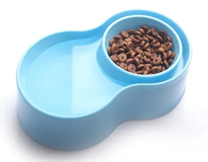 Anti-Ant Plastic Pet Bowl - Blue