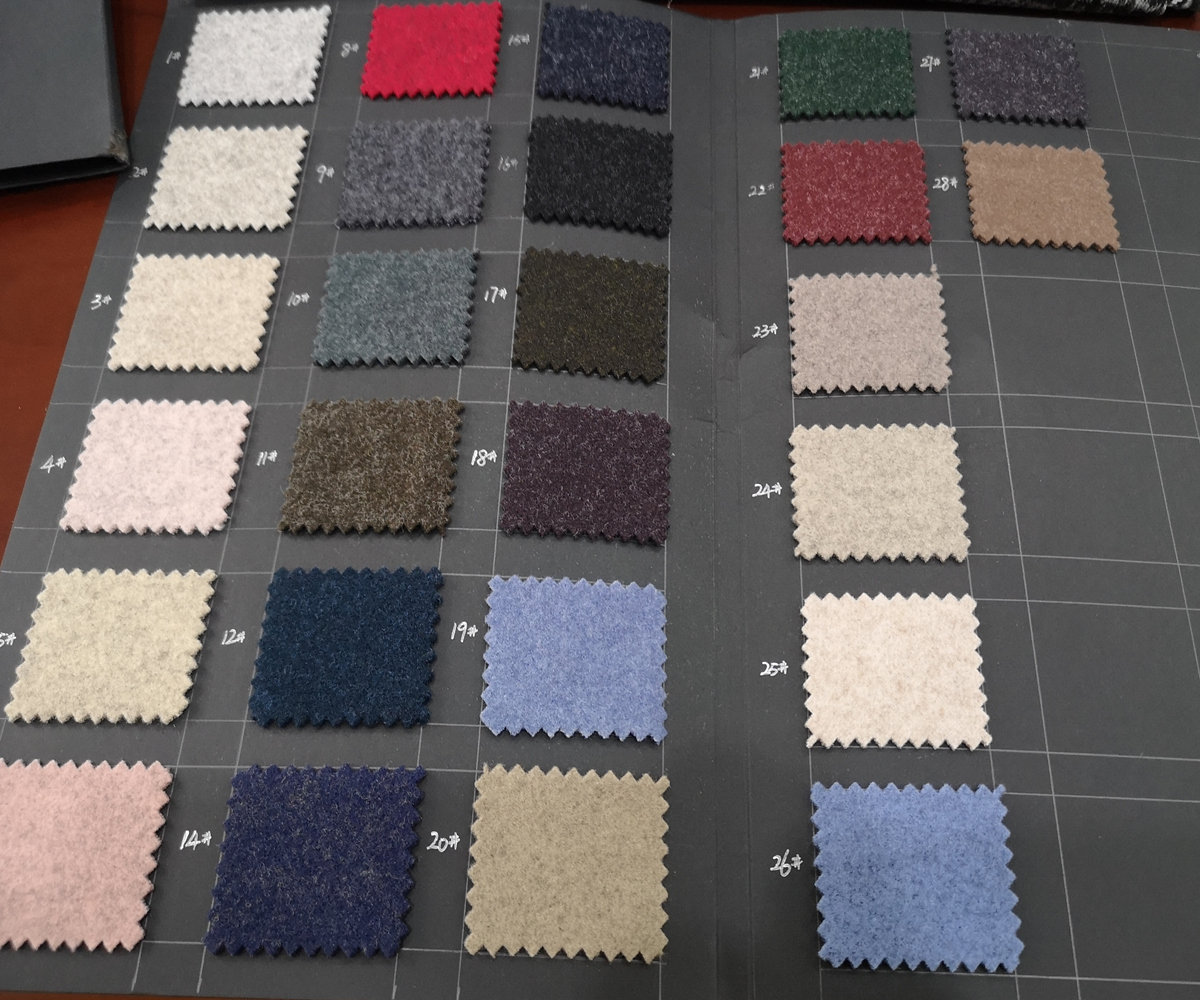 Knitted Needle Punched wool polyester viscose fabric