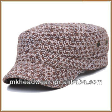 Fashion women army hat with all over shaped printing