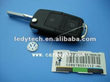 Hot sale VW 2 buttons remote key shell,smart flip key case
