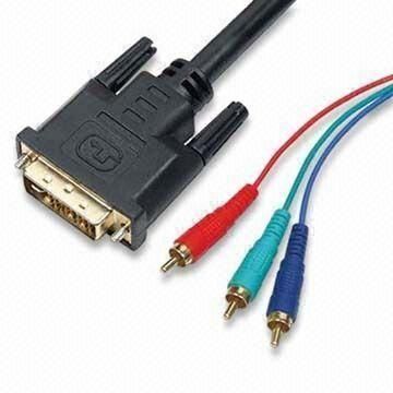 DVI to 3RCA RGB YCBCR Cables, Available in Various Lengths and Outer Diameters