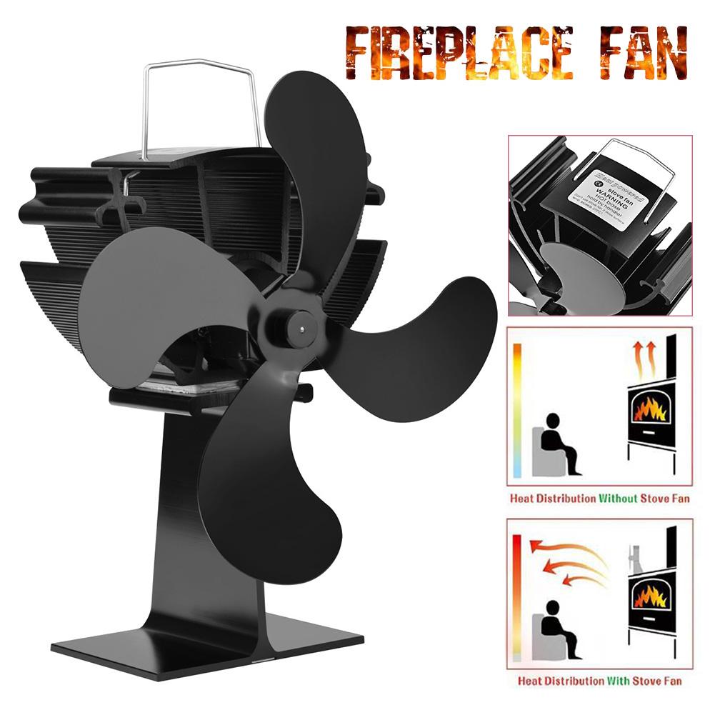 Eco-Friendly 4 Blades Heat Powered Stove Fan Fireplace Heat Distribution Stove Fans for Home Wood Log Burning Fireplace Parts