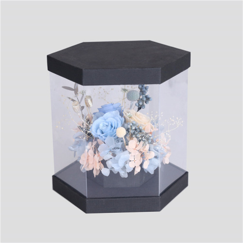 Hexagon Luxus Clear Flower Box mit transparentem Fenster
