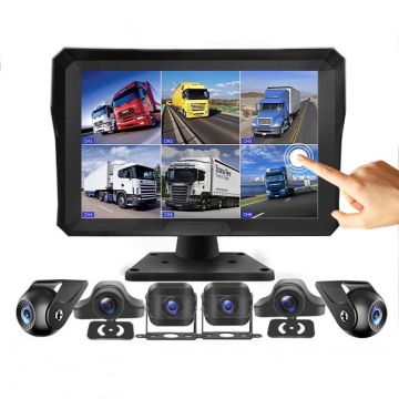 10.1 inch 6 channel vehicle monitor system H.265