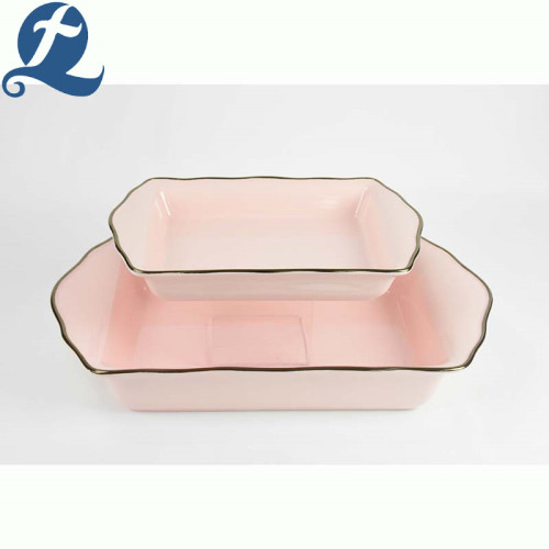 Bakeware de cerâmica ondulado de Phnom Penh de preço barato