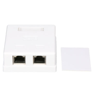 2-Port RJ45 Junction Box CAT5e CAT6 Network Connector Desktop Extension Cable Box