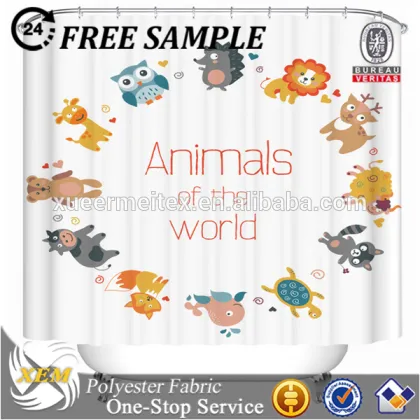 Shower Curtain printed hookless shower curtain