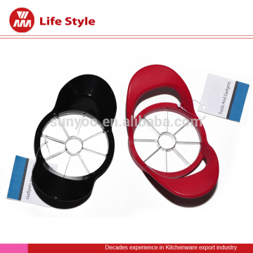 classic colorful big size stainless steel apple core cutter with plastic handle