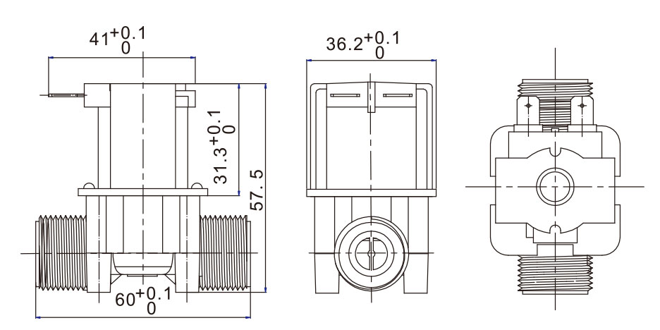 1/2'' Male POM Thread Plastic Water Solenoid Valve