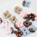 Kawaii Animal Rabbit Donut Resin Cabochons Food Miniature Figurine DIY Jewelry Accessories