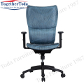 Blauw modern kantoorgaasstoel ergonomische gaasstoel