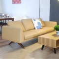 Outdoor 3-Sitzer Leder Gepolsterte Lounge Sofa