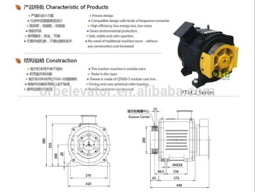 Elevator PM gearless traction machine PTM 2 Series