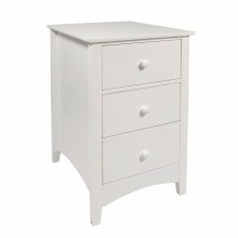 3-Drawer Wooden Bedside Cabinet Table