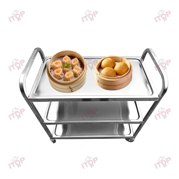 Stainless Steel 3 Tier Heavy Duty Hotel Utility Trolley Cart