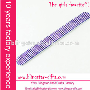 purple wholesale rhinestone sponge nail file