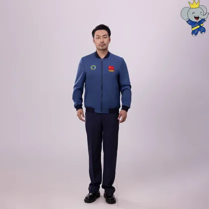 Classic Navy Blue Windbreaker for Business Seasons