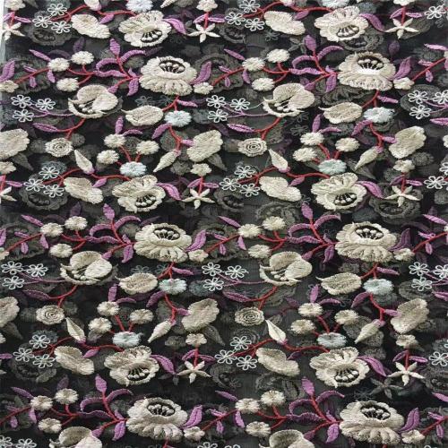 Colorful Small Flower Flat Embroidery Fabric
