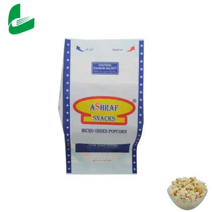 Food grade biodegradable printing kraft microwave popcorn paper bags or plastic bags