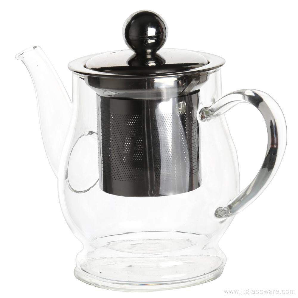 Hand Blown Pyrex Glass Teapot with Filter