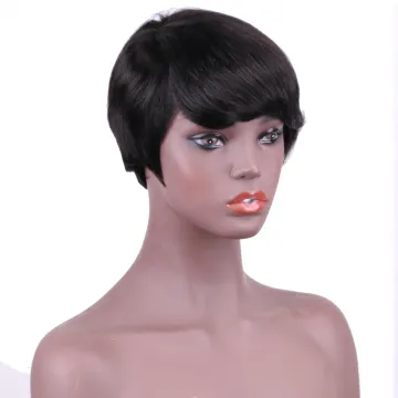 popular factory Cheap wholesale Perruque 100% raw Indian human hair 6 inch Pixie cut bob Wigs human hair wigs for black women