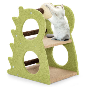 Modern Cat Tree with Rotatable Sisal Scratching Ball