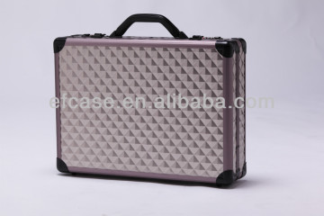DIAMOND PATTERN ALUMINUM CARRYING LAPTOP CASE,BRIEFCASE WITH COMBINATION LOCKS
