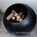 Round Freestanding Movable LED Electric Fireplace with Carbon Heaters