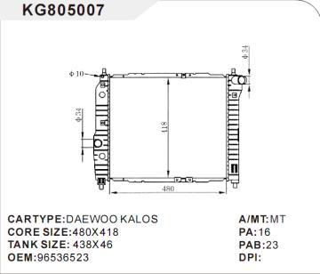 mechenical radiator car for DAEWOO KALOSOEM:96536523