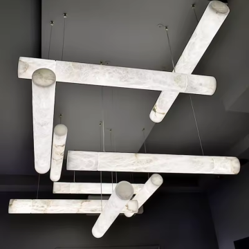 Modern Luxury Marble Brass Chandelier with LED Light