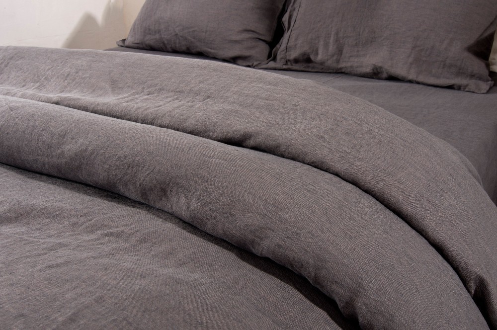Stone Washed French Linen Bedding Set, 100% Natural Flax Bed Sheet Set