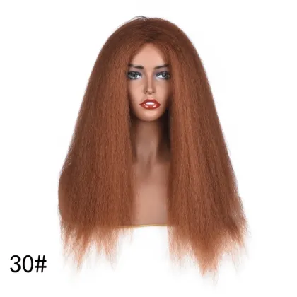 Synthetic long blond bob yaki wigs female long hair wig for black women