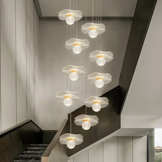Luxury Copper Staircase Chandelier: Illuminating Designs for Your Bar, Living Room, Loft, Villa, Duplex