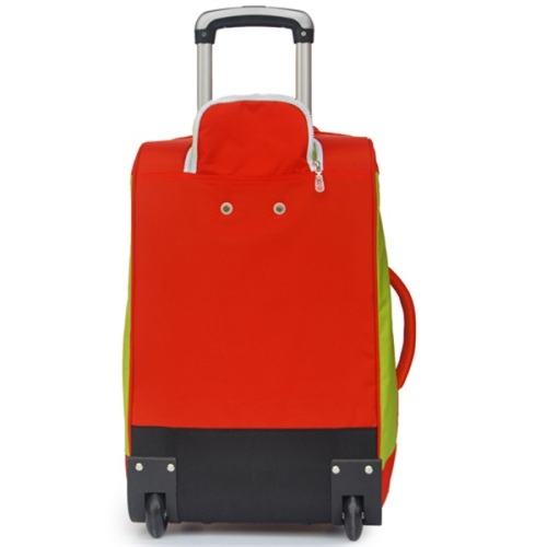 Borsa da viaggio leggera verde arancione con ruote