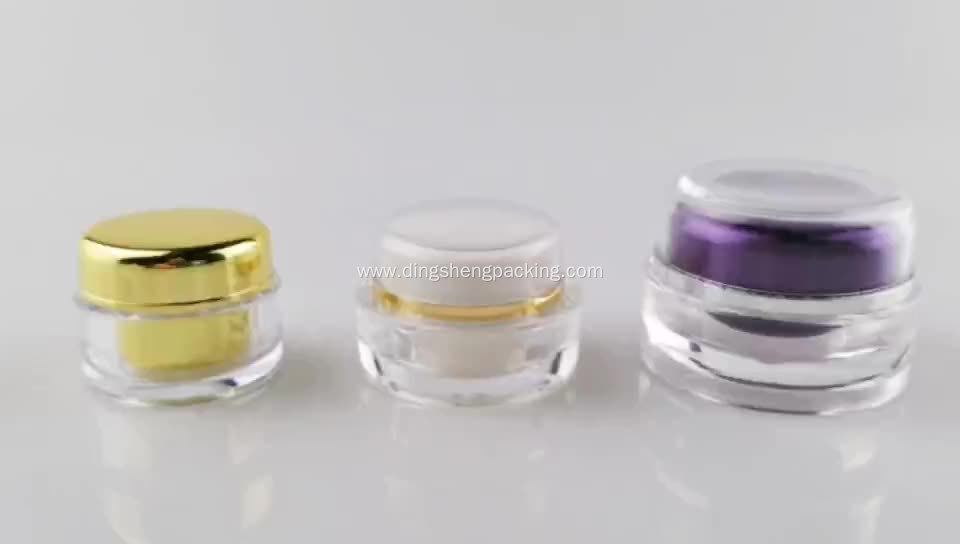 Empty Black Round Acrylic Plastic Cosmetic Cream Jars