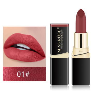 MISS ROSE Professional Matte Lipstick: Waterproof, Long Lasting Pigment, Velvet Sexy Red