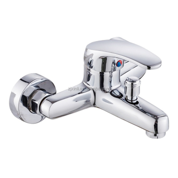 Chrome Finishing Wall-Mounted Bath Shower Tap in Zinc Material