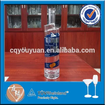 Odd-shaped clear empty glass bottle 750 ml rum