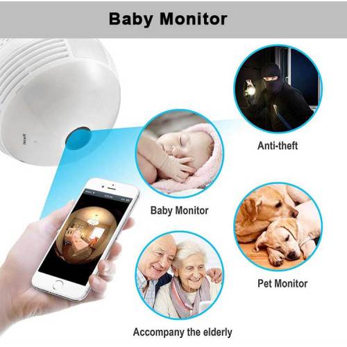 Home Security WiFi Panoramic Camera Lamp